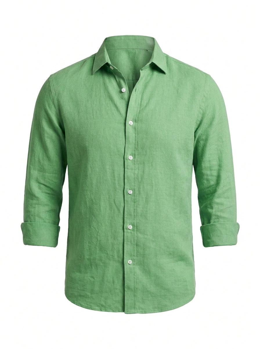 Camisa de lino cómoda y flexible para hombre