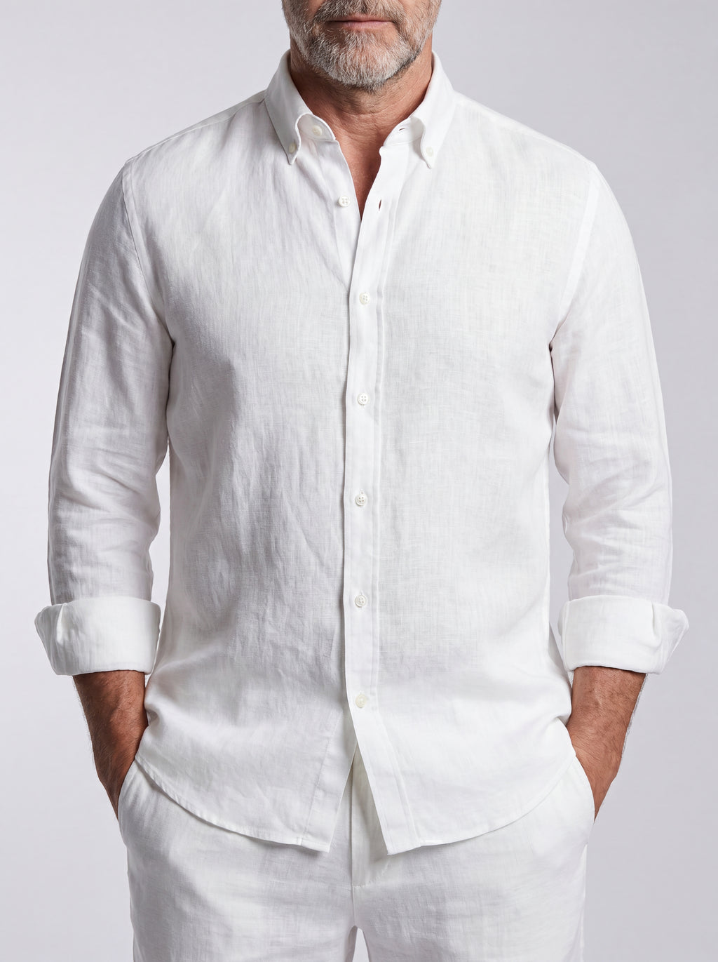 Camisa de lino cómoda y flexible para hombre