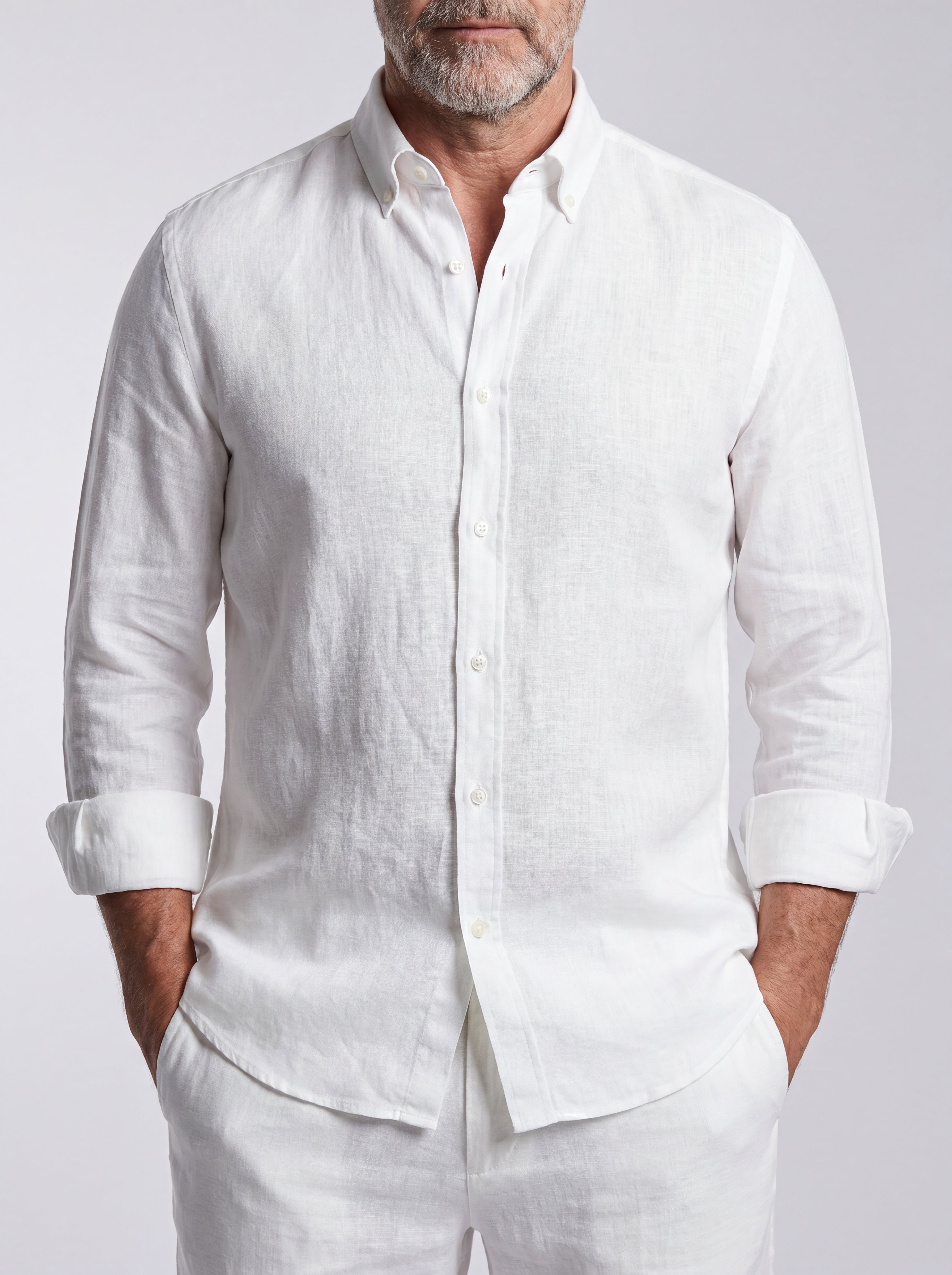 Camisa de lino cómoda y flexible para hombre