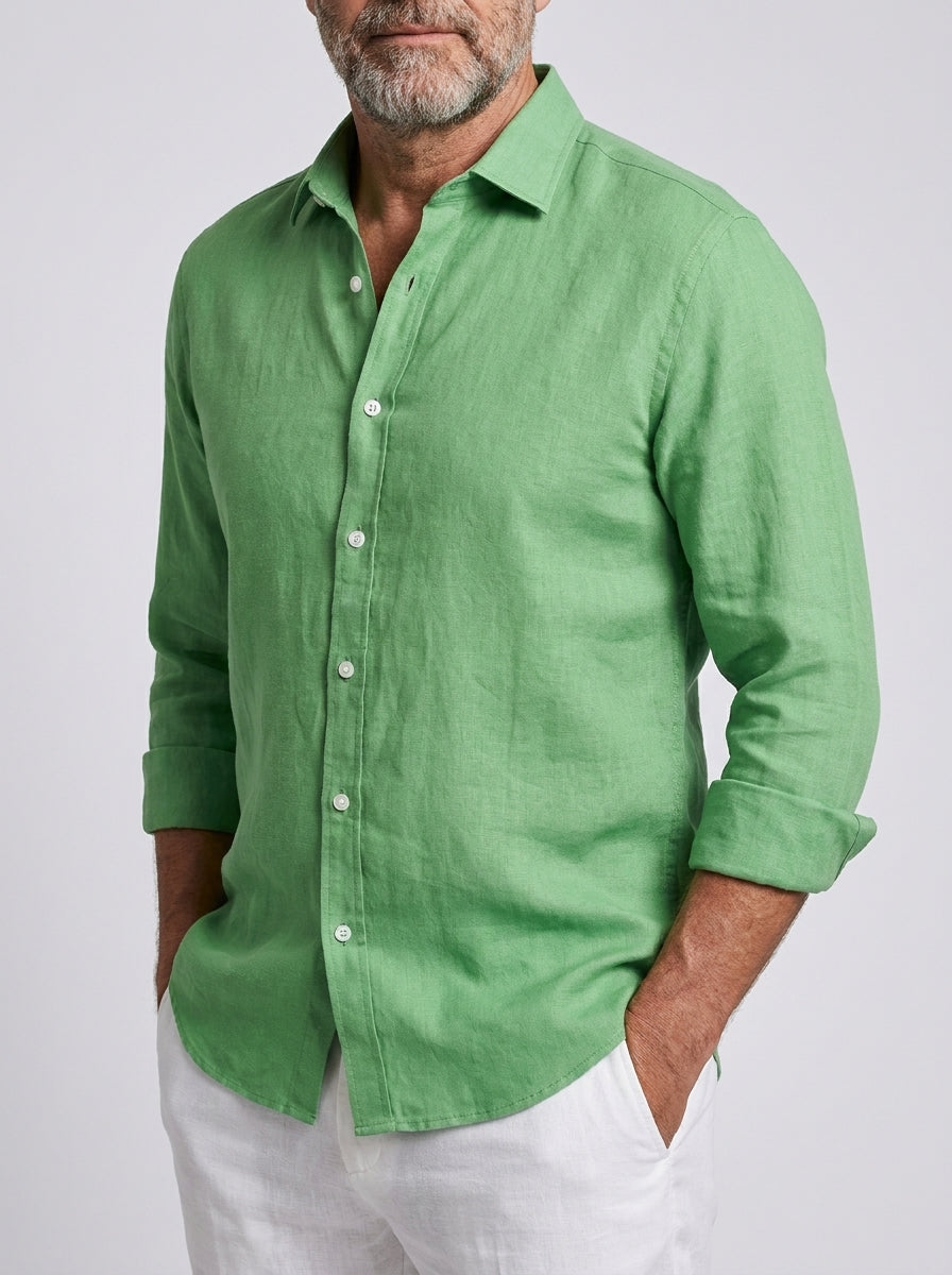 Camisa de lino cómoda y flexible para hombre